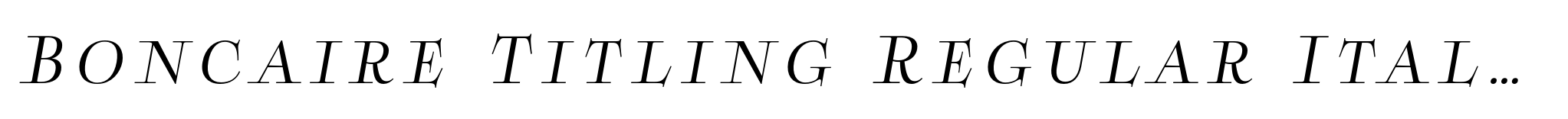 Boncaire Titling Regular Italic image